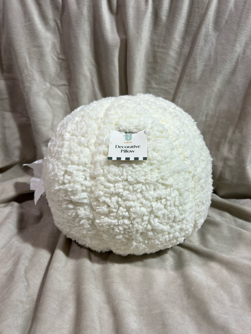 Target Cream Pom-Pom Round Accent Pillow